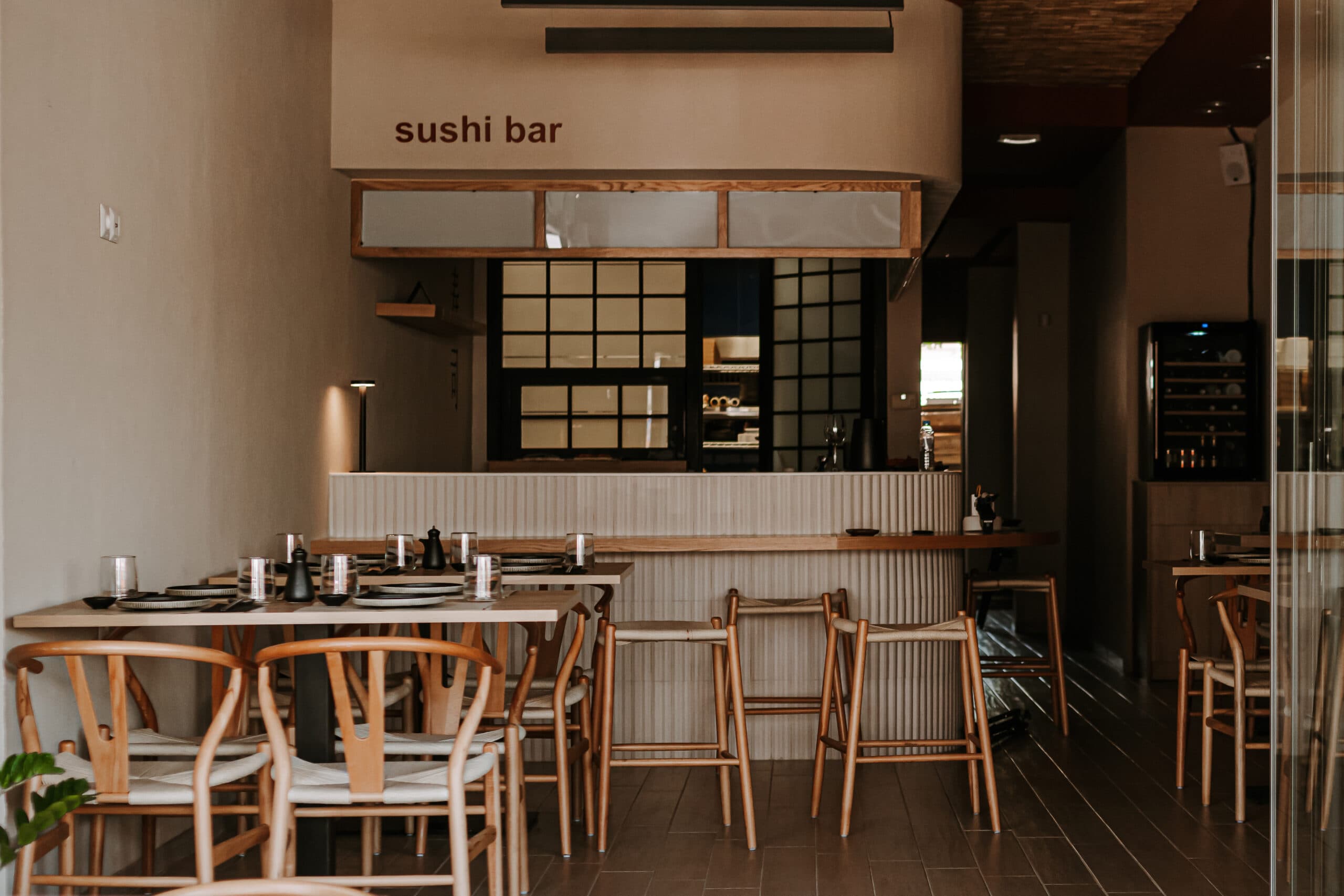 Hanzo Sushi Bar interior with counter seating